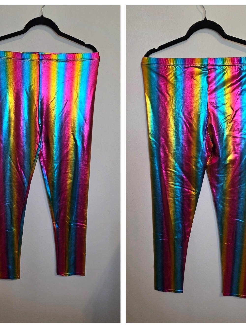 Source Unknown Metallic Rainbow Stripe Leggings